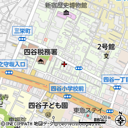 コインパーク四谷三栄町第６駐車場周辺の地図