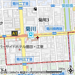 墨田菊川郵便局周辺の地図