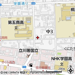 東京都国立市中3丁目6-26周辺の地図