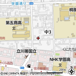 東京都国立市中3丁目6-25周辺の地図