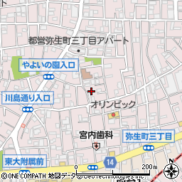 東京都中野区弥生町3丁目33-5周辺の地図