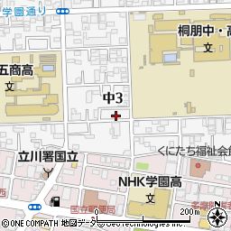 東京都国立市中3丁目6-3周辺の地図