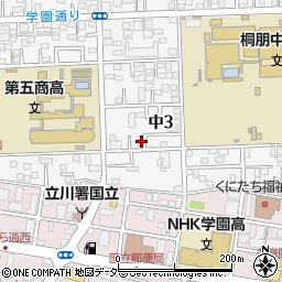 東京都国立市中3丁目6-17周辺の地図