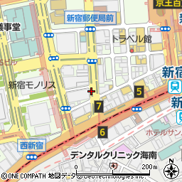 サンエービル東側パーキングメーター周辺の地図