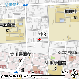 東京都国立市中3丁目6-6周辺の地図