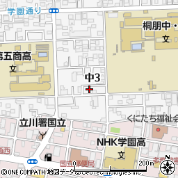 東京都国立市中3丁目6-7周辺の地図