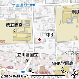 東京都国立市中3丁目6-24周辺の地図
