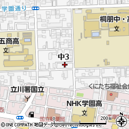 東京都国立市中3丁目6-8周辺の地図