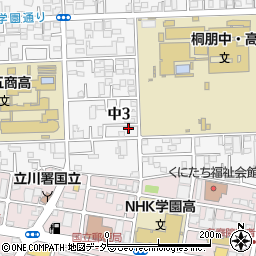 東京都国立市中3丁目6-9周辺の地図