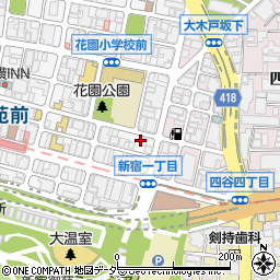 東京新聞　四谷若松専売所周辺の地図