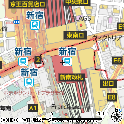 新宿南口交通ターミナル（Ｂ１）駐車場周辺の地図