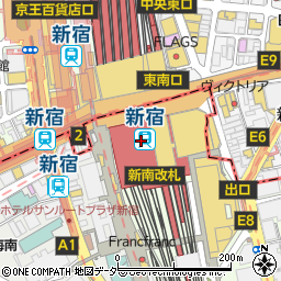 新宿南口交通ターミナル（Ｂ２）駐車場周辺の地図