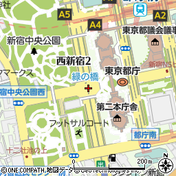 新宿中央公園南周辺の地図