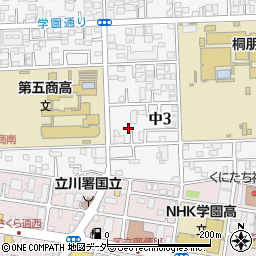 東京都国立市中3丁目6-22周辺の地図