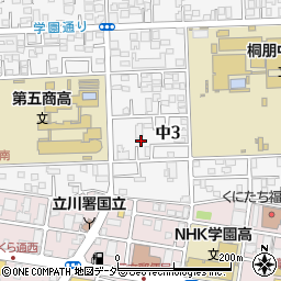 東京都国立市中3丁目6-66周辺の地図