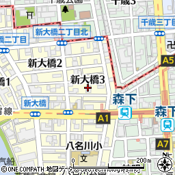 東京都江東区新大橋3丁目11周辺の地図