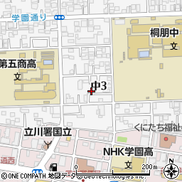 東京都国立市中3丁目6-15周辺の地図