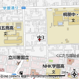 東京都国立市中3丁目6-14周辺の地図