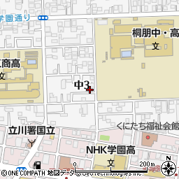 東京都国立市中3丁目6-12周辺の地図