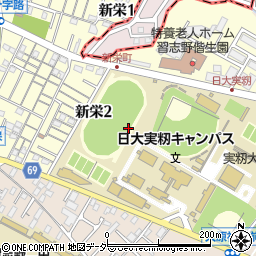 千葉県習志野市新栄周辺の地図