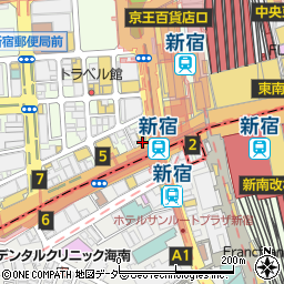 ウェンディーズ・ファーストキッチン新宿南口店周辺の地図