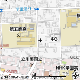 東京都国立市中3丁目6-27周辺の地図