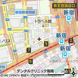 炭火活烹 三是 新宿西口店周辺の地図