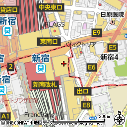 ＪＲ新宿ミライナタワー周辺の地図