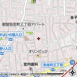 東京都中野区弥生町3丁目7周辺の地図