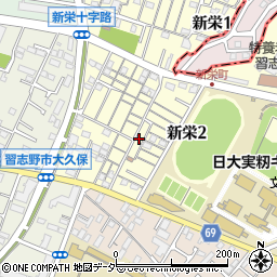 新栄2丁目児童遊園周辺の地図
