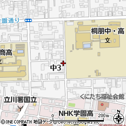 東京都国立市中3丁目6-42周辺の地図