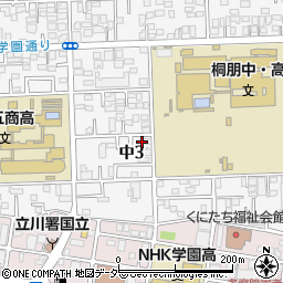 東京都国立市中3丁目6-41周辺の地図