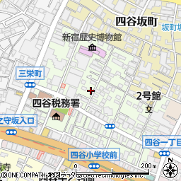 東京都新宿区四谷三栄町周辺の地図
