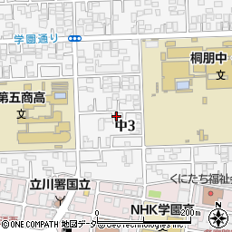 東京都国立市中3丁目6-34周辺の地図