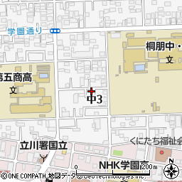 東京都国立市中3丁目6-35周辺の地図