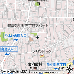 東京都中野区弥生町3丁目33-14周辺の地図