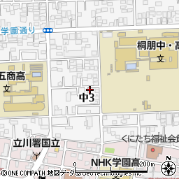 東京都国立市中3丁目6-40周辺の地図
