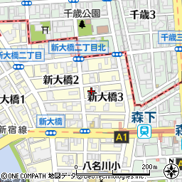 東京都江東区新大橋3丁目14周辺の地図