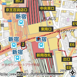 新宿陸橋周辺の地図