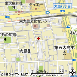 東京都江東区大島8丁目周辺の地図