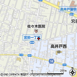 東京都杉並区宮前1丁目14-4周辺の地図