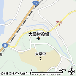 大桑村役場新庁舎周辺の地図