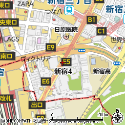 新宿四周辺の地図