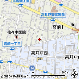 東京都杉並区宮前1丁目9-14周辺の地図