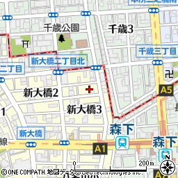 東京都江東区新大橋3丁目16周辺の地図
