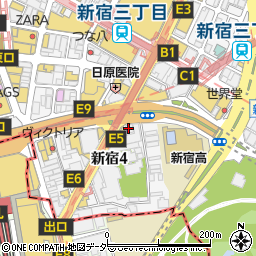 ローソン新宿四丁目店周辺の地図