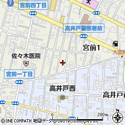 東京都杉並区宮前1丁目9周辺の地図