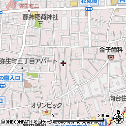 東京都中野区弥生町3丁目4-13周辺の地図