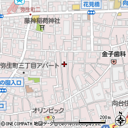 東京都中野区弥生町3丁目4周辺の地図