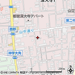 東京都三鷹市深大寺周辺の地図